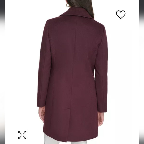 CK CASHMERE Wool Blend Coat NEW Size 8 Red Calvin Klein - Picture 8 of 16